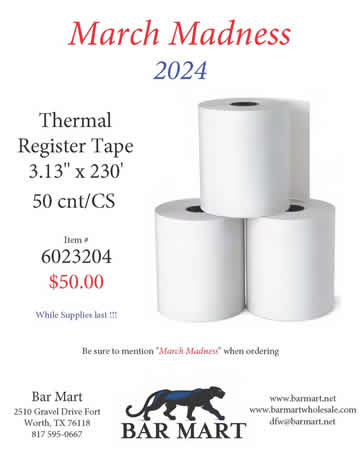 Bar Mart Thermal Tape Special - March 2024